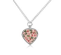 RLDOBOFE Peach Strawberry Print Cremation Jewelry for Ashes Heart Urn Necklaces Personalized Memorial Necklace Dog Cat Keepsake Pendant Custom Small Locket Ash Holder for Women Men