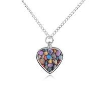 RLDOBOFE Pebbles And Rocks Cremation Jewelry for Ashes Heart Urn Necklaces Personalized Memorial Necklace Dog Cat Keepsake Pendant Custom Small Locket Ash Holder for Women Men
