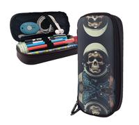 RLDOBOFE Pencil Case Large Capacity Pencil Pouch Aesthetic Pen Bag Office Stationery Organizer Leather Pen Holder Movie Aesthetic Skull Makeup Bags Pencil Case Box for Men Women Work Office