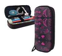RLDOBOFE Pencil Case Large Capacity Pencil Pouch Aesthetic Pen Bag Office Stationery Organizer Leather Pen Holder Pink Heart Collection Makeup Bags Pencil Case Box for Men Women Work Office