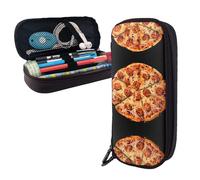 RLDOBOFE Pencil Case Large Capacity Pencil Pouch Aesthetic Pen Bag Office Stationery Organizer Leather Pen Holder Fried Pizza Makeup Bags Pencil Case Box for Men Women Work Office
