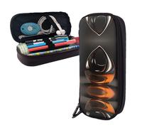 RLDOBOFE Pencil Case Large Capacity Pencil Pouch Aesthetic Pen Bag Office Stationery Organizer Leather Pen Holder Orange Abstract Ornament Makeup Bags Pencil Case Box for Men Women Work Office