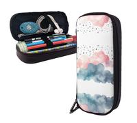 RLDOBOFE Pencil Case Large Capacity Pencil Pouch Aesthetic Pen Bag Office Stationery Organizer Leather Pen Holder Watercolor Clouds Makeup Bags Pencil Case Box for Men Women Work Office