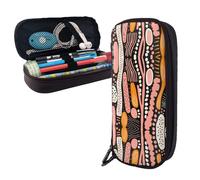 RLDOBOFE Pencil Case Large Capacity Pencil Pouch Aesthetic Pen Bag Office Stationery Organizer Leather Pen Holder Beautiful Little Orange Makeup Bags Pencil Case Box for Men Women Work Office