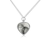 RLDOBOFE Pencil Cat Yarn Cremation Jewelry for Ashes Heart Urn Necklaces Personalized Memorial Necklace Dog Cat Keepsake Pendant Custom Small Locket Ash Holder for Women Men