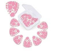RLDOBOFE Pink Giraffe Texture Print Guitar Picks 12 Pack Guitar Plectrums with Storage Box Bass Picks For Acoustic Guitar Bass Electric Ukulele Includes 0.46mm, 0.71mm, 0.96mm