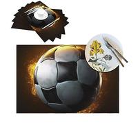 RLDOBOFE Placemats 1 Dining Table Place Mats Football Soccer Non-Slip PVC Table Mat Heat-Resistant Woven Placemat for Kitchen Washable Table Placemats for Coffee Table Outdoor