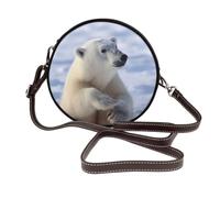 RLDOBOFE Polar Bear Shoulder Bag for Women PU Leather Purses Retro Clutch Handbags with Zipper & Removable Strap for Daily Use, Phone Wallet, Trendy Ladies Crossbody Bag