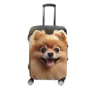 RLDOBOFE Pomeranian Dog Baggage Cover for Travel, Washable Suitcase Covers for Home, Dustproof Luggage Protector Skins with Zippers, Protector Anti Scratch, Luggage Covers, white, XL, Luggage Case