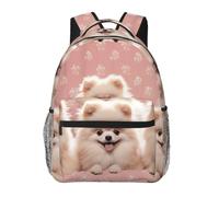 RLDOBOFE Pomeranians Puppies And Point Cute Backpack Waterproof Lightweight Casual Backpack One Size Daypack Travel Laptop Bag For Men Women