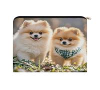 RLDOBOFE Pomeranians Puppies Makeup Bag Equipped with Sturdy Zipper Makeup Pouch Polyester Fabric,Storage Bag for Travel Toiletries Cosmetics Cables Pens Office Supplies