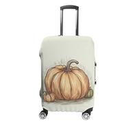 RLDOBOFE Pumpkin Sketch Travel Luggage Cover Anti Scratch Suitcase Protector Washable Elastic Baggage Cover, white, Small, Stylish