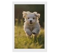 RLDOBOFE Puppy Crossing The Grass Diamond Painting Kit for Adults Round 5d Diamond Art Kits for Beginners DIY Full Drill Diamonds Dots Painting Gem Arts Crafts Home Wall Decor Gift 8"x12"