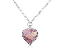 RLDOBOFE Purple And Gold Marble Cremation Jewelry for Ashes Heart Urn Necklaces Personalized Memorial Necklace Dog Cat Keepsake Pendant Custom Small Locket Ash Holder for Women Men