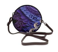 RLDOBOFE Purple Background Abstract Elements Shoulder Bag for Women PU Leather Purses Retro Clutch Handbags with Zipper & Removable Strap for Daily Use, Phone Wallet, Trendy Ladies Crossbody Bag