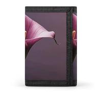 RLDOBOFE Purple Calla Lily Wallet for Men, Extra Capacity Trifold Wallet for Women, Foldable Money Clip with ID Window for Pocket, Credit Card Holder, Personalized Wallets for Travel