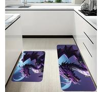 RLDOBOFE Purple Dragon Kitchen Mats Set of 2 Cushioned Anti-Fatigue Non-Slip Kitchen Runner Rugs Comfort Foam Standing Mat Absorbent Floor Rug for Office Sink Home Laundry