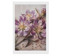 RLDOBOFE Purple Flowers Diamond Painting Kit for Adults Square 5D Diamond Art Kits for Beginners DIY Full Drill Diamonds Dots Painting Gem Arts Crafts Home Wall Decor Gift 8"x12"