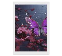 RLDOBOFE Purple Plum Butterfly Diamond Painting Kit for Adults Square 5D Diamond Art Kits for Beginners DIY Full Drill Diamonds Dots Painting Gem Arts Crafts Home Wall Decor Gift 8"x12"