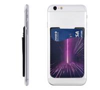 RLDOBOFE Purple Rays Phone Wallet, Stick On Card Holder for Back of Phone Case - Leather Cell Phone Card Wallet Sleeve Adhesive Phone Pocket - Compatible with Most Cell Phones