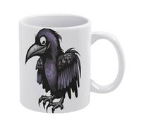 RLDOBOFE Ravens Ceramic Coffee Mug, 11.2 Oz Tea Cup with Handle, Coffee Cup for Latte Hot Tea Cappuccino Mocha Cocoa