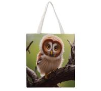 RLDOBOFE Real Cute Owls (2)-1 Canvas Tote Bags, Reusable Grocery Bag with Handle, Shoulder Bag for Shopping Beach Storage Travel Gift