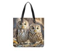 RLDOBOFE Real Cute Owls Tote Bag Shoulder Bags Grocery Shopping Bag
