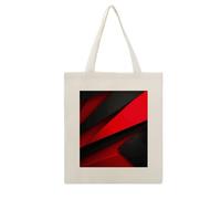 RLDOBOFE Red Black Print Canvas Tote Bag Reusable Grocery Bag Lightweight Shopping Cloth Bags with Long Handles Aesthetic Cute Shoulder Bags for Women Lady Casual Vacation