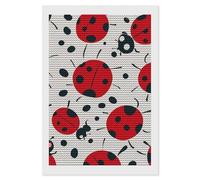 RLDOBOFE Red Black Spotted Ladybug Diamond Picture for Unisex, Round Diamond Art Kits 8"x12" for Beginners, Personalized Diamond Painting for Wall Decor, Gem Dot Crafts, DIY Full Drill Paint