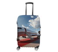 RLDOBOFE Red Carpet Airplane Baggage Cover for Travel, Washable Suitcase Covers for Home, Dustproof Luggage Protector Skins with Zippers, Protector Anti Scratch, Luggage Covers, white, L, Luggage Case