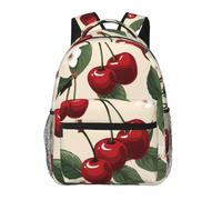 RLDOBOFE Red Cherry Pattern Cute Backpack Waterproof Lightweight Casual Backpack One Size Daypack Travel Laptop Bag For Men Women