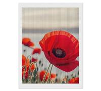 RLDOBOFE Red Flower Diamond Painting Kit for Adults Square 5D Diamond Art Kits for Beginners DIY Full Drill Diamonds Dots Painting Gem Arts Crafts Home Wall Decor Gift 12"x16"