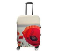 RLDOBOFE Red Flower Travel Luggage Cover Anti Scratch Suitcase Protector Washable Elastic Baggage Cover, white, Small, Stylish