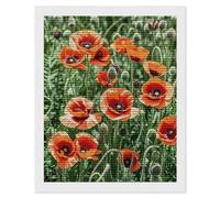 RLDOBOFE Red Flowers Leaves Diamond Painting Kit for Adults Round 5d Diamond Art Kits for Beginners DIY Full Drill Diamonds Dots Painting Gem Arts Crafts Home Wall Decor Gift 16"x20"