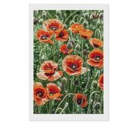 RLDOBOFE Red Flowers Leaves Diamond Painting Kit for Adults Round 5d Diamond Art Kits for Beginners DIY Full Drill Diamonds Dots Painting Gem Arts Crafts Home Wall Decor Gift 8"x12"