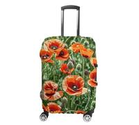 RLDOBOFE Red Flowers Leaves Travel Luggage Cover Anti Scratch Suitcase Protector Washable Elastic Baggage Cover, white, Small, Stylish