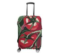 RLDOBOFE Red Tomatoes Pattern Travel Luggage Cover Anti Scratch Suitcase Protector Washable Elastic Baggage Cover, white, L, Stylish
