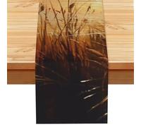RLDOBOFE Reeds by the River Table Runner 13x72 Inch Cotton Linen Table Linen Washable Farmhouse Tablecloth Modern Abstract Art Kitchen Dinning Table Decoration for Home Party Decor