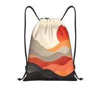 RLDOBOFE Retro Images Drawstring Backpack Sports Gym Sackpack Waterproof Swim Bag Men Women Draw String Bag, Black, M