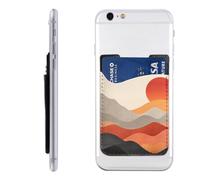RLDOBOFE Retro Images Phone Wallet, Stick On Card Holder for Back of Phone Case - Leather Cell Phone Card Wallet Sleeve Adhesive Phone Pocket - Compatible with Most Cell Phones