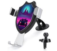 RLDOBOFE Retrowave Pictures Car Phone Holder, Phone Holder Mount for Car Windshield Dashboard & Straight Air Vent, Universal Hands Free Automobile Cell Phone Holders for 4-6 Inch Smartphones