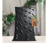 RLDOBOFE Reusable Gift Wrapping Bag for Holiday Party FavorsAbstract Diamond Plate Christmas Gift Bag Burlap Xmas Drawstring Gift Sack with Tag & Tie, Small Christmas Bags for Gifts