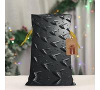 RLDOBOFE Reusable Gift Wrapping Bag for Holiday Party FavorsAbstract Diamond Plate Christmas Gift Bag Burlap Xmas Drawstring Gift Sack with Tag & Tie, Medium Christmas Bags for Gifts