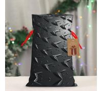 RLDOBOFE Reusable Gift Wrapping Bag for Holiday Party FavorsAbstract Diamond Plate Christmas Gift Bag Burlap Xmas Drawstring Gift Sack with Tag & Tie, Small Christmas Bags for Gifts