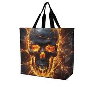 RLDOBOFE Reusable Grocery Bags, Foldable Shopping Bag with Strong Handles, Large Capacity Shattering of Skull Tote Bags for Travel, Waterproof Shoulder Bag for Work, Beach, Picnic, Bulk Gifts
