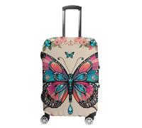 RLDOBOFE Rhinestone Butterfly Travel Luggage Cover Anti Scratch Suitcase Protector Washable Elastic Baggage Cover, white, L, Stylish