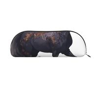RLDOBOFE Roaring Dragon Pencil Pouch Leather,Small Pen Bags With Zipper For Pencils,Pens,Markers,Makeups,Change,Coins, Purple Horse, One Size