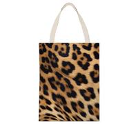 RLDOBOFE Rough Leopard Print Tote Bags for Holiday Gifts, Personalized Canvas Shoulder Bag with Handle for Activity, Reusable Cloth Bags for Advertising, Large Shopping Bag for Unisex