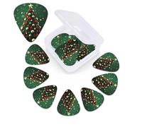 RLDOBOFE Round Ball Christmas Tree Print Guitar Picks 12 Pack Guitar Plectrums with Storage Box Bass Picks For Acoustic Guitar Bass Electric Ukulele Includes 0.46mm, 0.71mm, 0.96mm