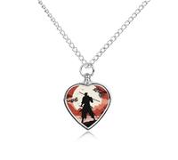 RLDOBOFE Samurai Pet Urn Necklaces for Ashes, Heart-Shaped Pendant for Cat Lover, Custom Dog Cremation Keepsake Jewelry, Picture Necklace Personalized for Loss of Dog